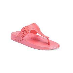 FITFLOP Rose Coral Iqushion Pearlized Adjustable Buckle Flip Flops